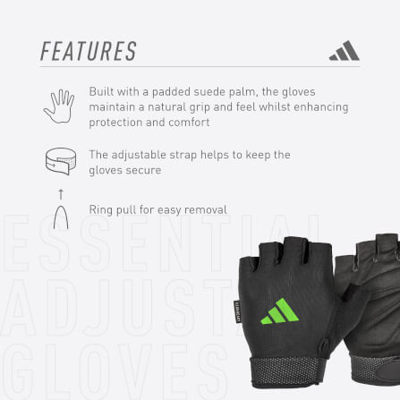ถุงมือ Essential Adjustable ADIDAS ADGB-12453-NL สีเขียว ไซส์S_7